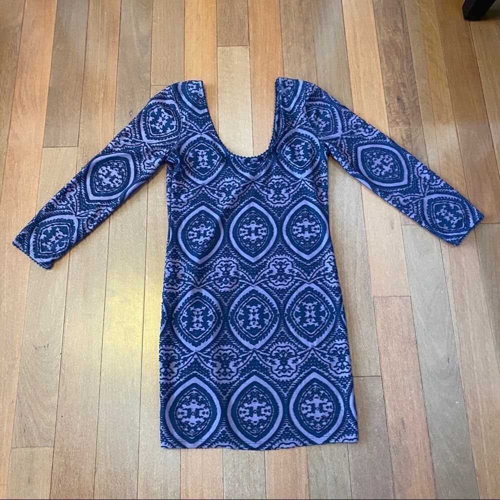 Free People Blue and Purple Mini Dress